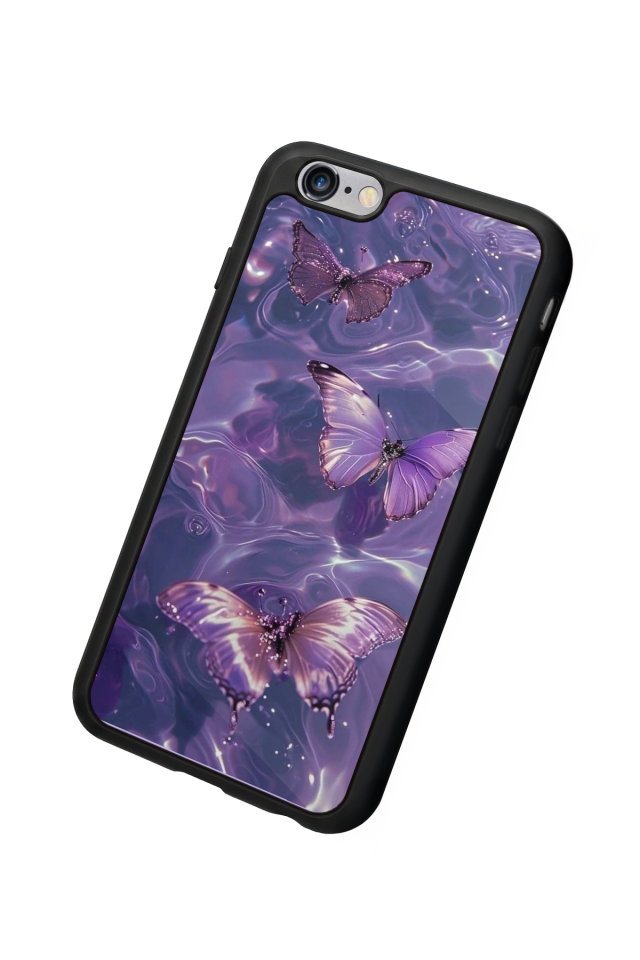 iPhone 6s Plus Uyumlu Kelebek Tasarımlı Glossy Premium Kılıf