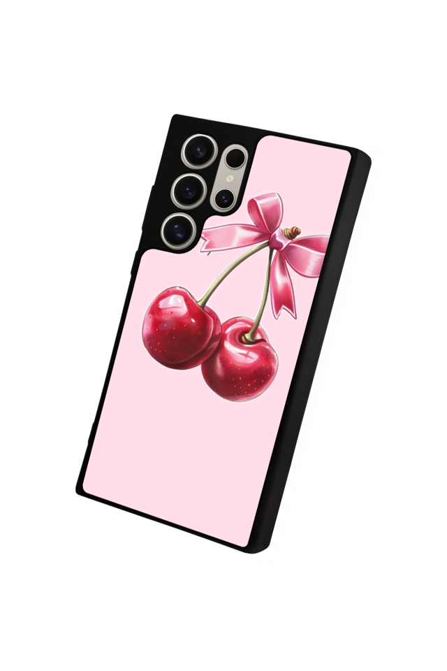 Samsung Galaxy S22 Ultra Uyumlu Kiraz Tasarımlı Glossy Premium Kılıf