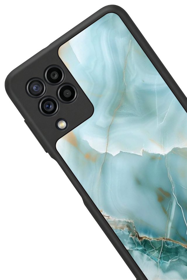 Samsung Galaxy M32 Uyumlu Mermer Marble Tasarımlı Glossy Premium Kılıf