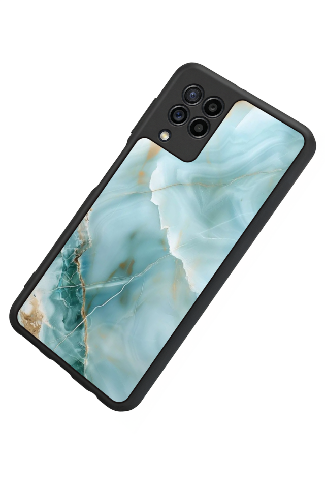 Samsung Galaxy M32 Uyumlu Mermer Marble Tasarımlı Glossy Premium Kılıf