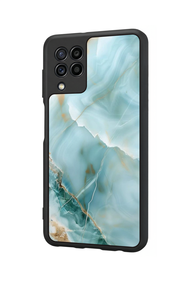 Samsung Galaxy M32 Uyumlu Mermer Marble Tasarımlı Glossy Premium Kılıf