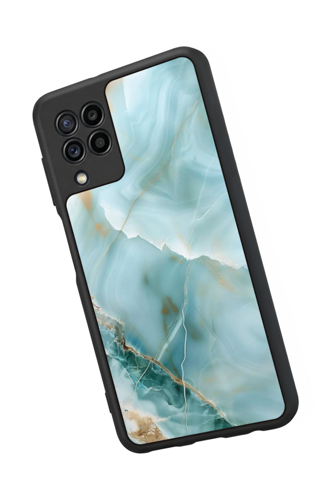 Samsung Galaxy M32 Uyumlu Mermer Marble Tasarımlı Glossy Premium Kılıf