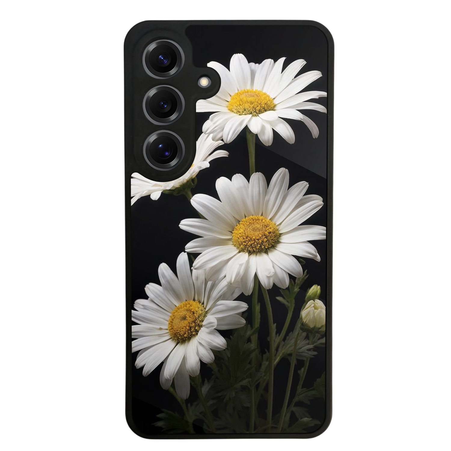 Samsung Galaxy S25 Uyumlu Papatya Tasarımlı Glossy Premium Kılıf