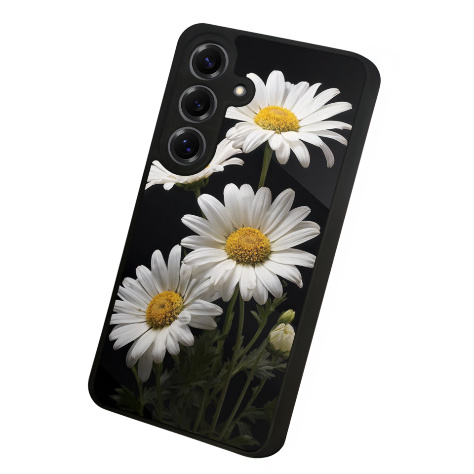 Samsung Galaxy S25 Uyumlu Papatya Tasarımlı Glossy Premium Kılıf