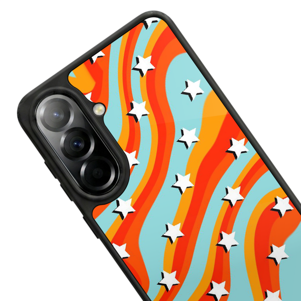 Samsung Galaxy A37 Uyumlu Retro Yildizlar Tasarımlı Glossy Premium Kılıf
