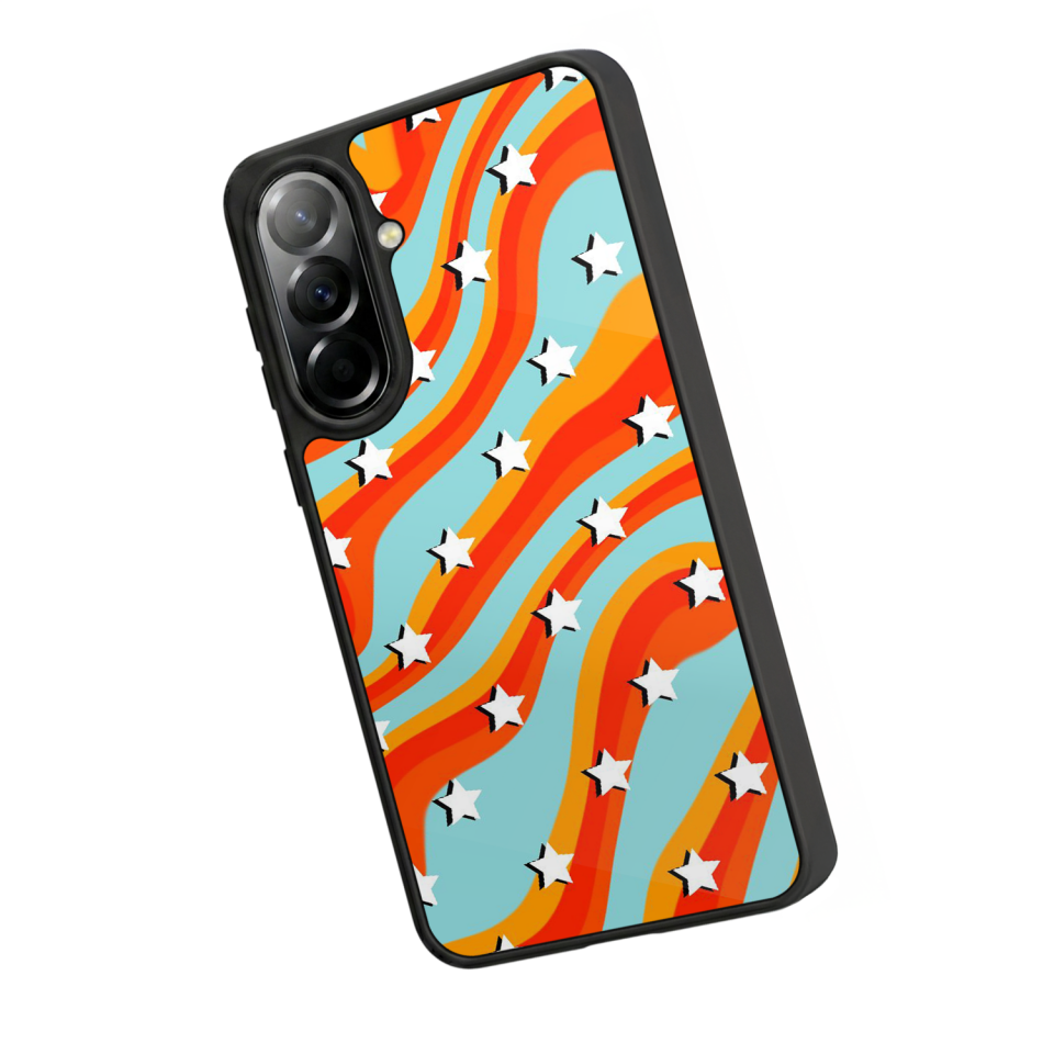 Samsung Galaxy A37 Uyumlu Retro Yildizlar Tasarımlı Glossy Premium Kılıf
