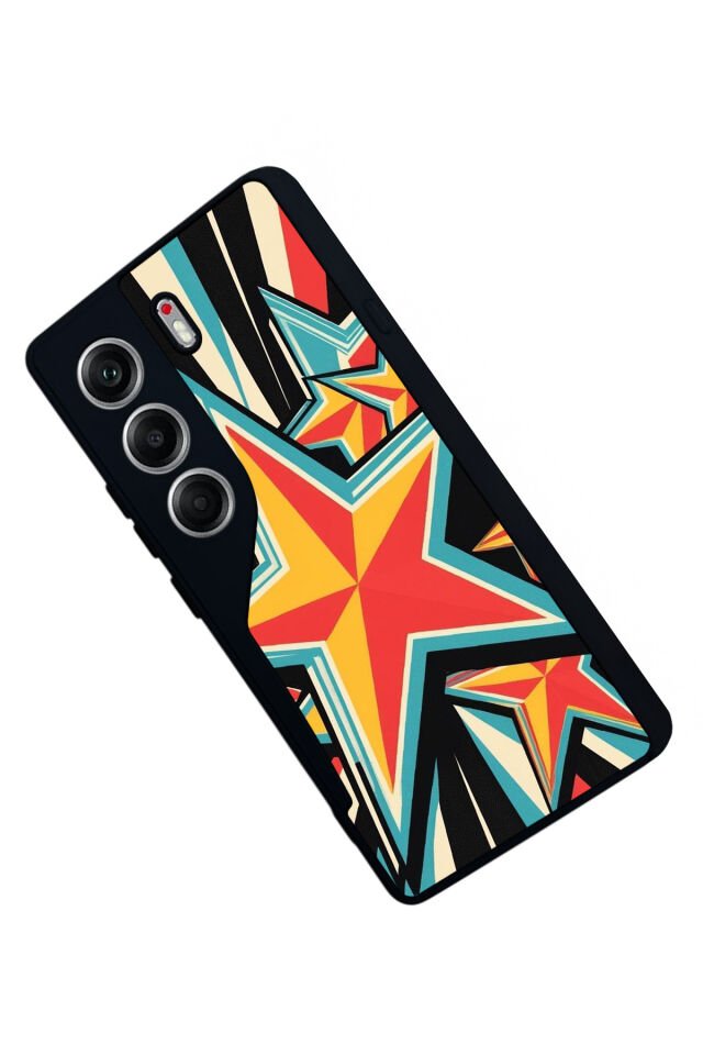 Tecno Camon 40 Uyumlu Retro Yildizlar Tasarımlı Glossy Premium Kılıf