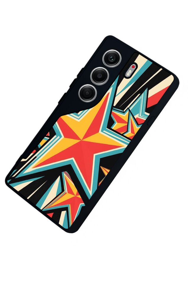 Tecno Camon 40 Uyumlu Retro Yildizlar Tasarımlı Glossy Premium Kılıf