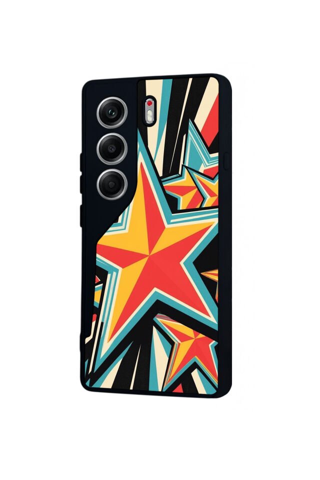 Tecno Camon 40 Uyumlu Retro Yildizlar Tasarımlı Glossy Premium Kılıf