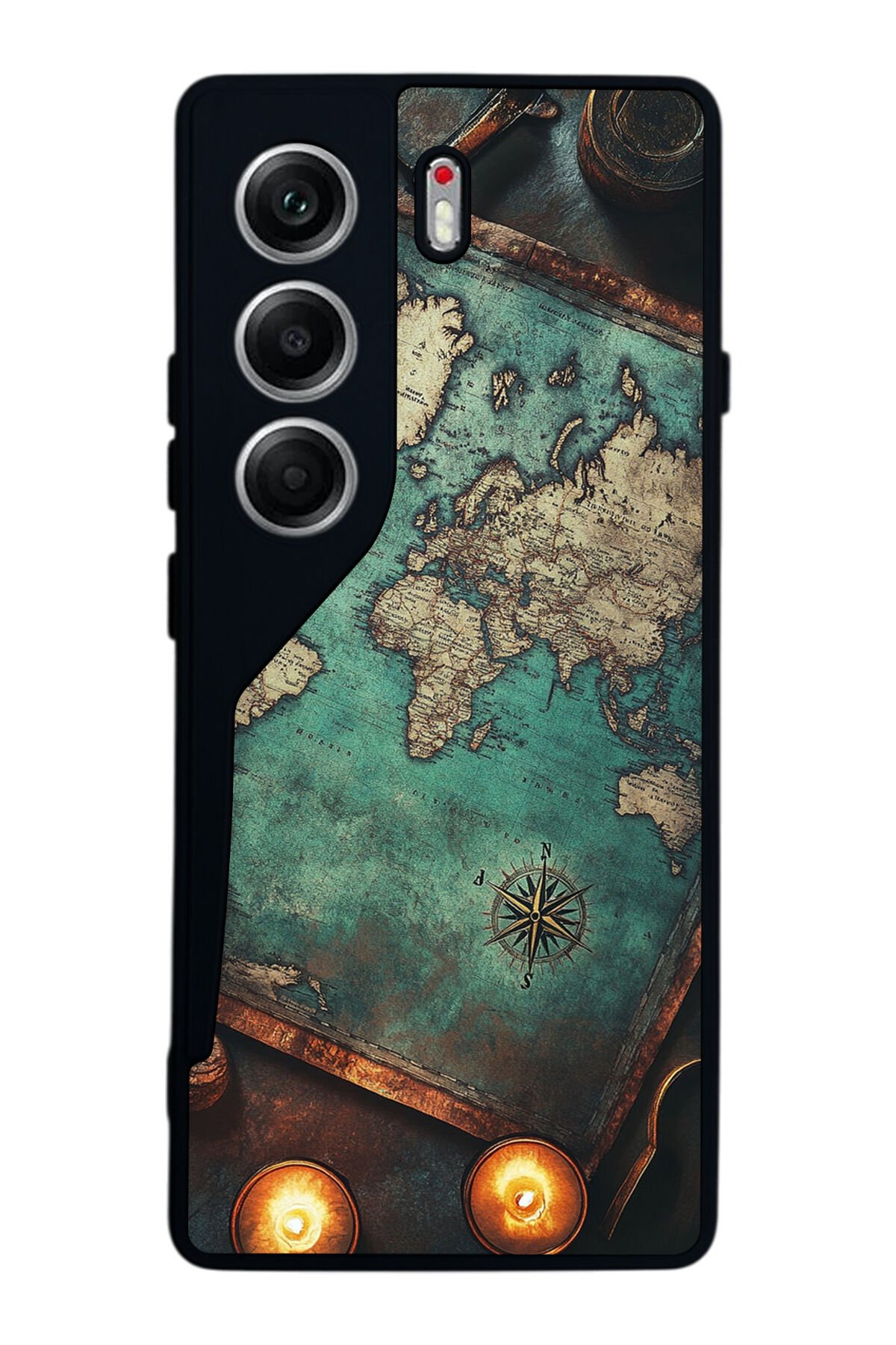 Tecno Camon 40 Uyumlu Harita Tasarımlı Glossy Premium Kılıf