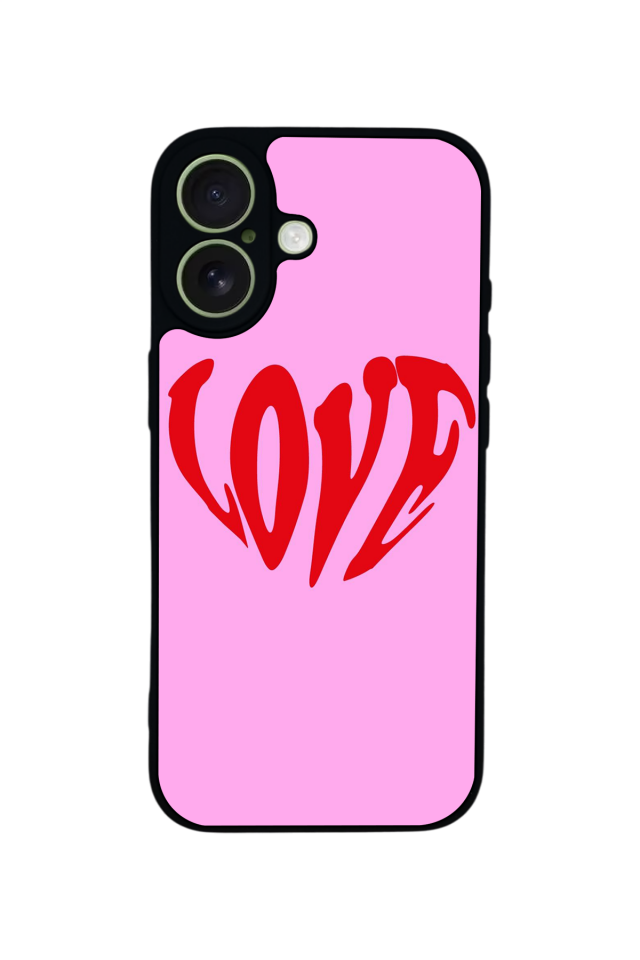 iPhone 17 Uyumlu Kalp Love Tasarımlı Glossy Premium Kılıf