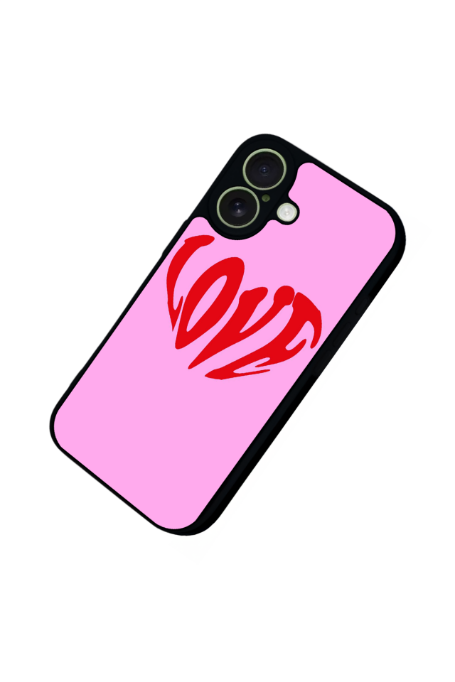iPhone 17 Uyumlu Kalp Love Tasarımlı Glossy Premium Kılıf