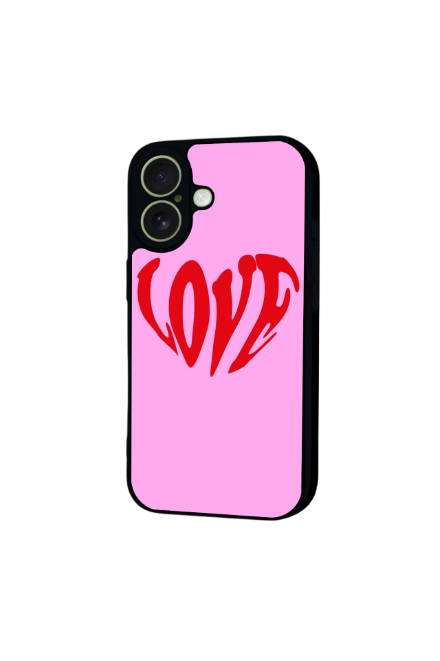 iPhone 17 Uyumlu Kalp Love Tasarımlı Glossy Premium Kılıf
