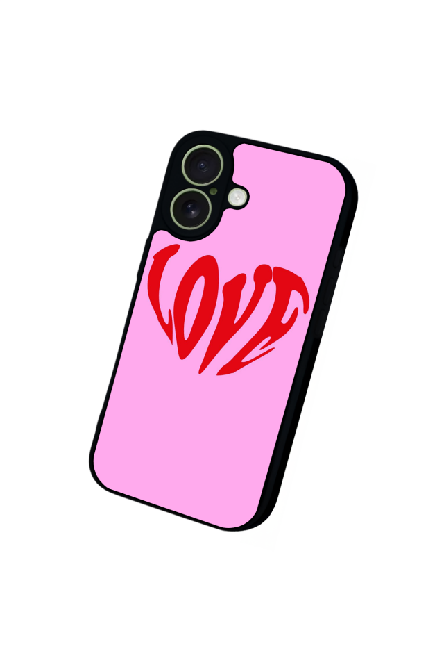 iPhone 17 Uyumlu Kalp Love Tasarımlı Glossy Premium Kılıf