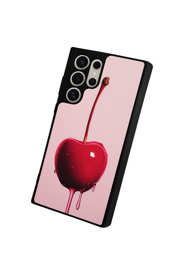 Samsung Galaxy S22 Ultra Uyumlu Kiraz Tasarımlı Glossy Premium Kılıf