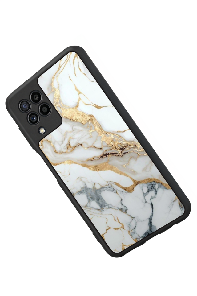 Samsung Galaxy M32 Uyumlu Mermer Marble Tasarımlı Glossy Premium Kılıf