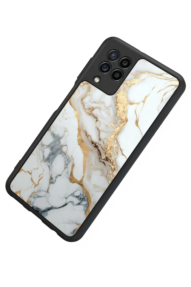 Samsung Galaxy M32 Uyumlu Mermer Marble Tasarımlı Glossy Premium Kılıf