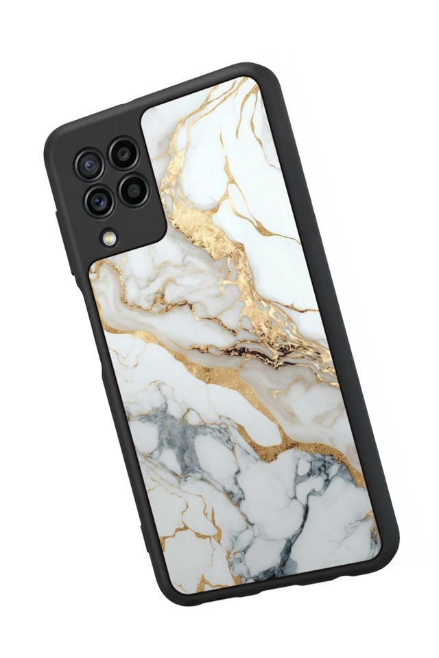 Samsung Galaxy M32 Uyumlu Mermer Marble Tasarımlı Glossy Premium Kılıf