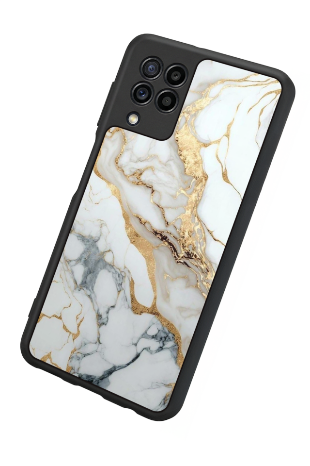Samsung Galaxy M32 Uyumlu Mermer Marble Tasarımlı Glossy Premium Kılıf