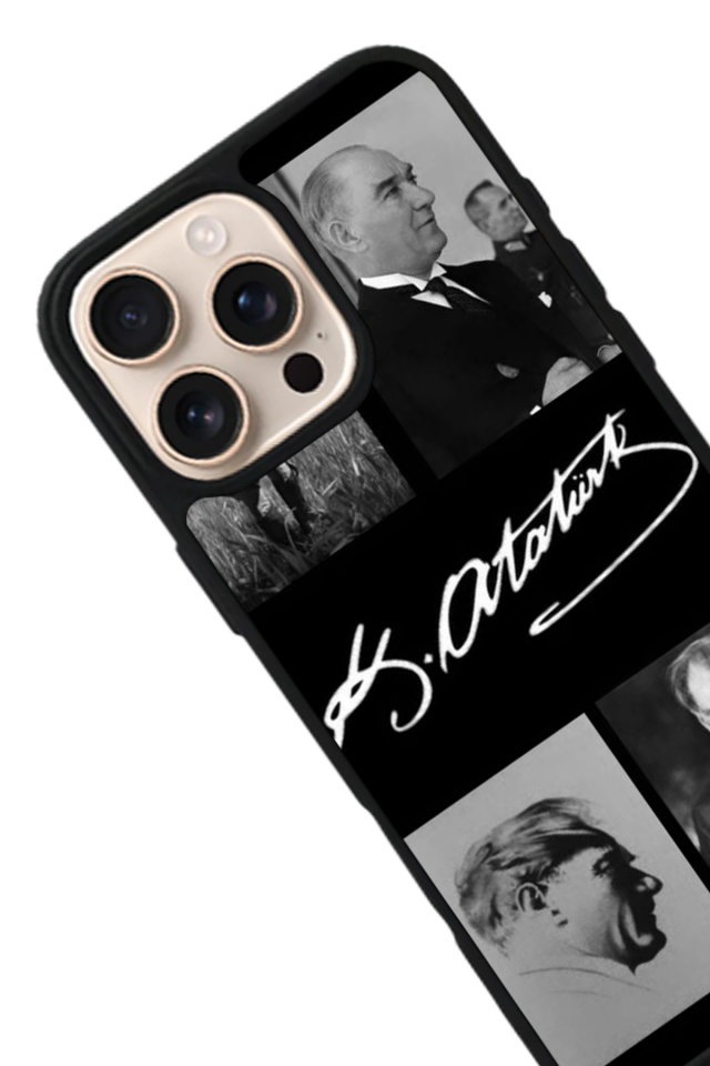 iPhone 14 Pro Uyumlu Mustafa Kemal Ataturk Tasarımlı Glossy Premium Kılıf