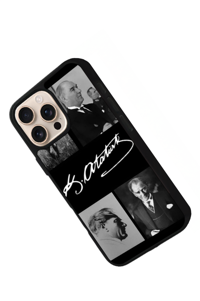 iPhone 14 Pro Uyumlu Mustafa Kemal Ataturk Tasarımlı Glossy Premium Kılıf