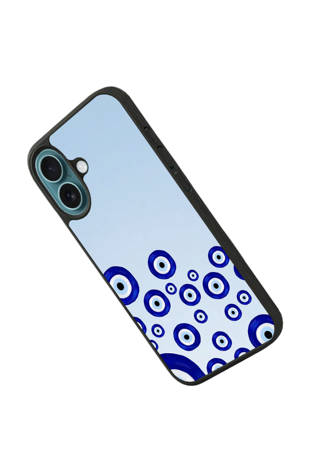 iPhone 16 Plus Uyumlu Nazar Tasarımlı Glossy Premium Kılıf