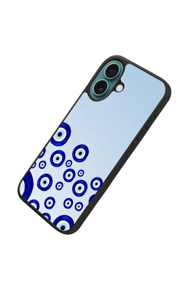 iPhone 16 Plus Uyumlu Nazar Tasarımlı Glossy Premium Kılıf