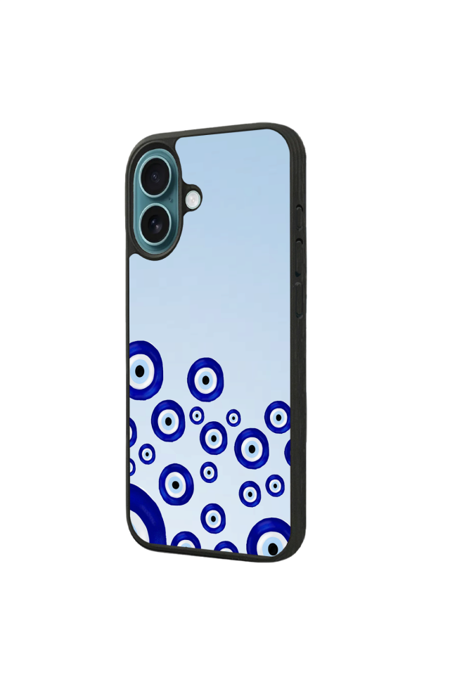 iPhone 16 Plus Uyumlu Nazar Tasarımlı Glossy Premium Kılıf