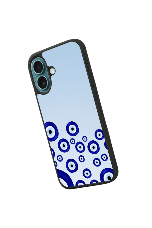 iPhone 16 Plus Uyumlu Nazar Tasarımlı Glossy Premium Kılıf
