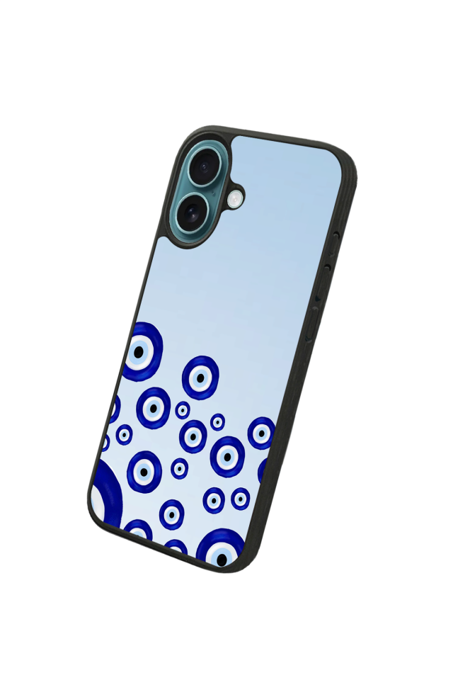 iPhone 16 Plus Uyumlu Nazar Tasarımlı Glossy Premium Kılıf
