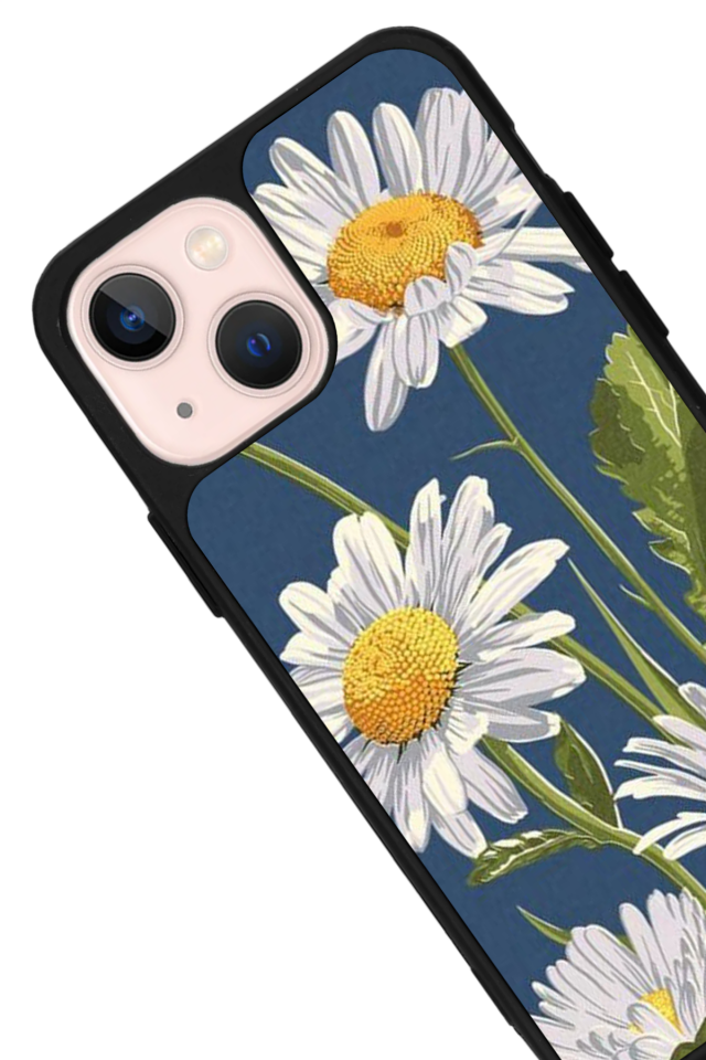iPhone 13/14 Uyumlu Papatya Tasarımlı Glossy Premium Kılıf