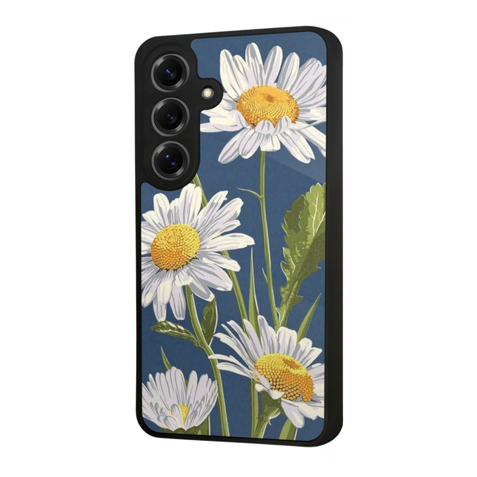 Samsung Galaxy S25 Uyumlu Papatya Tasarımlı Glossy Premium Kılıf