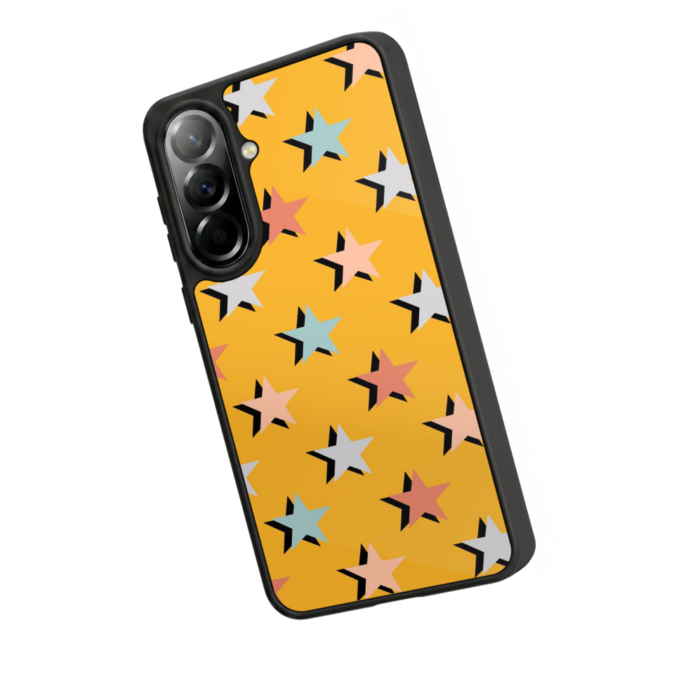 Samsung Galaxy A37 Uyumlu Retro Yildizlar Tasarımlı Glossy Premium Kılıf