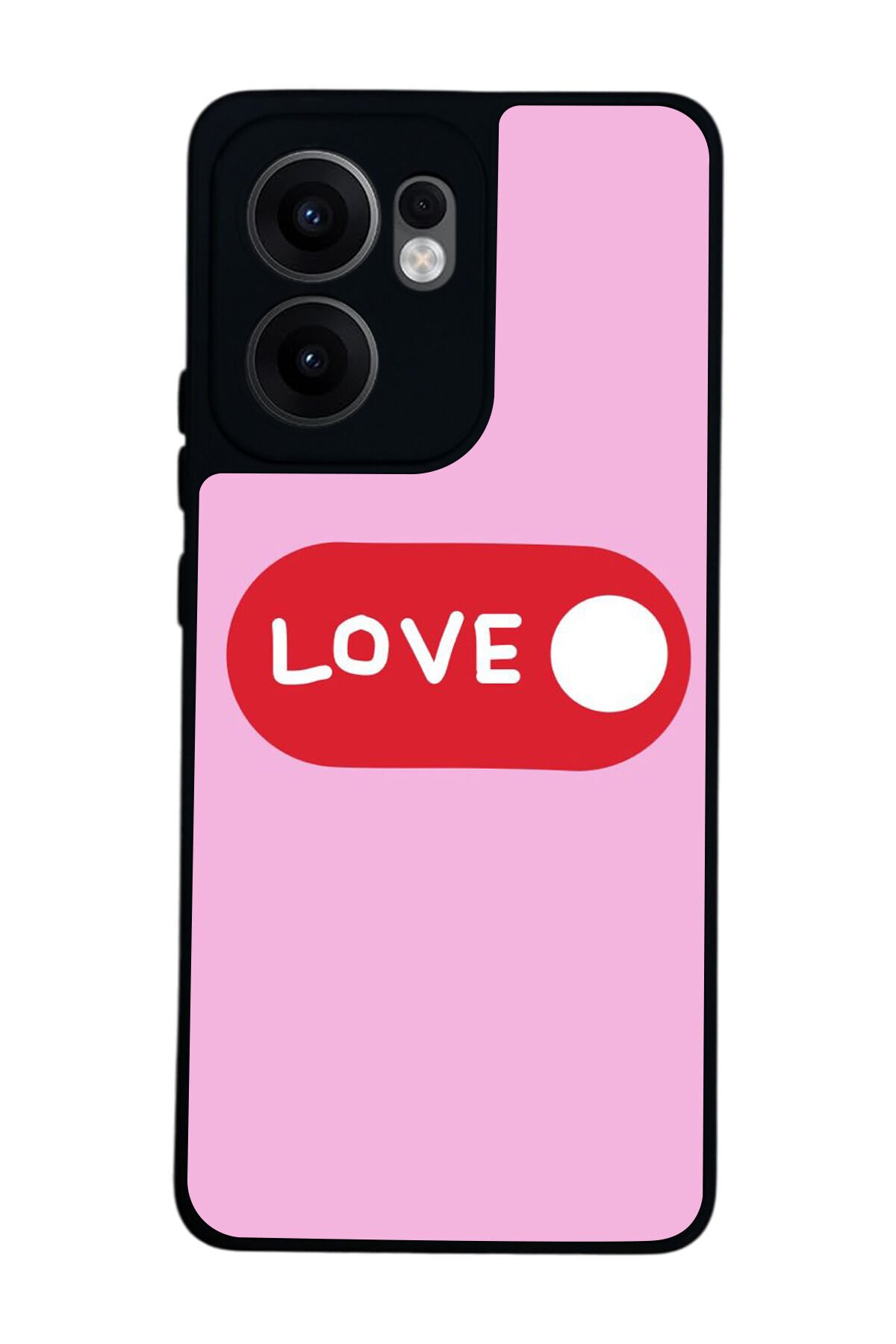 Oppo Reno 13F Uyumlu Kalp Love Tasarımlı Glossy Premium Kılıf