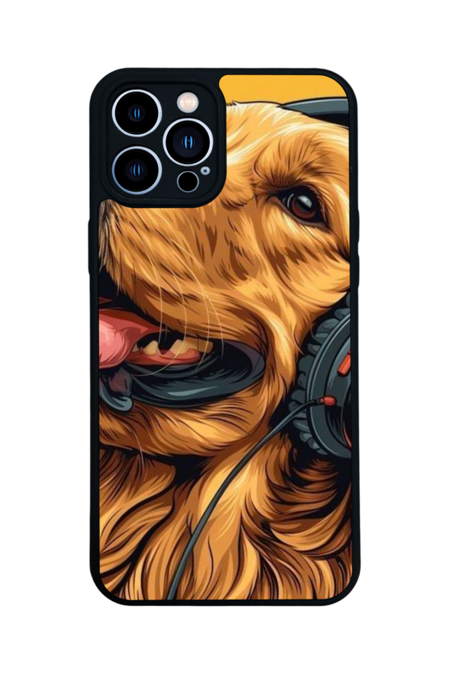 iPhone 13 Pro Max Uyumlu Golden Kopek Tasarımlı Glossy Premium Kılıf