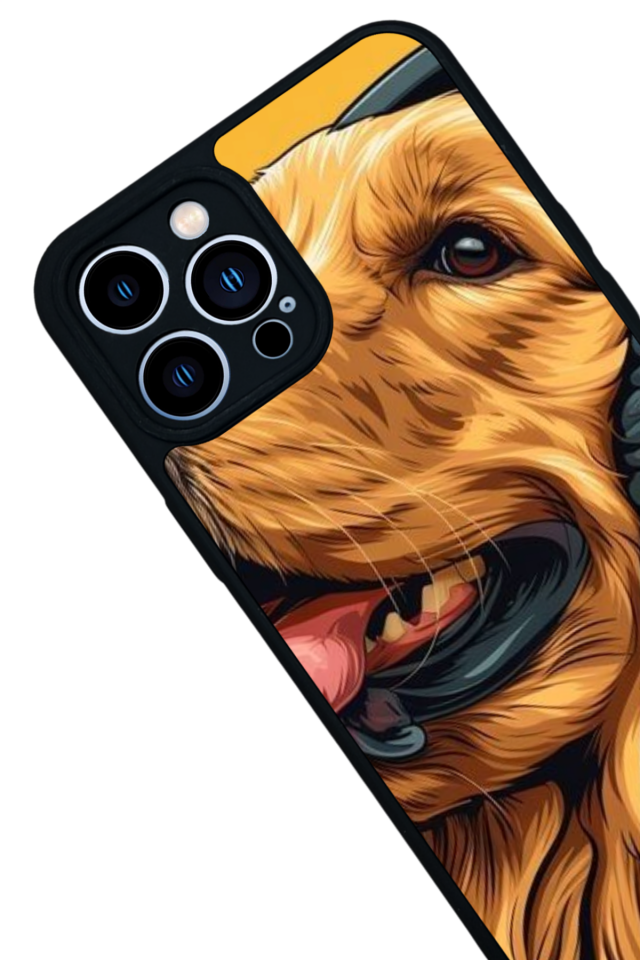 iPhone 13 Pro Max Uyumlu Golden Kopek Tasarımlı Glossy Premium Kılıf