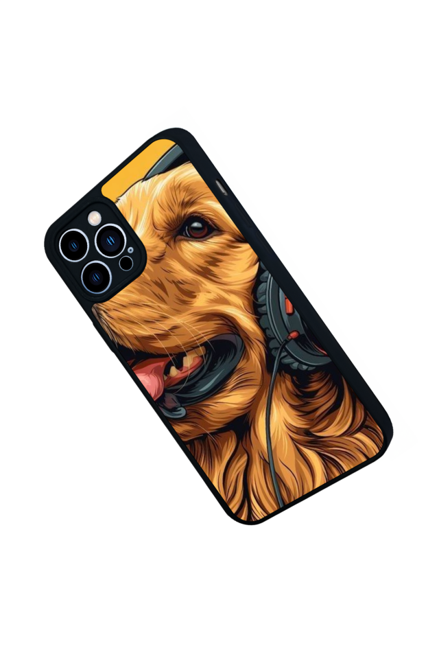 iPhone 13 Pro Max Uyumlu Golden Kopek Tasarımlı Glossy Premium Kılıf