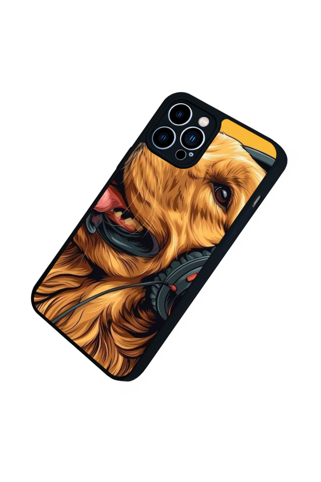 iPhone 13 Pro Max Uyumlu Golden Kopek Tasarımlı Glossy Premium Kılıf