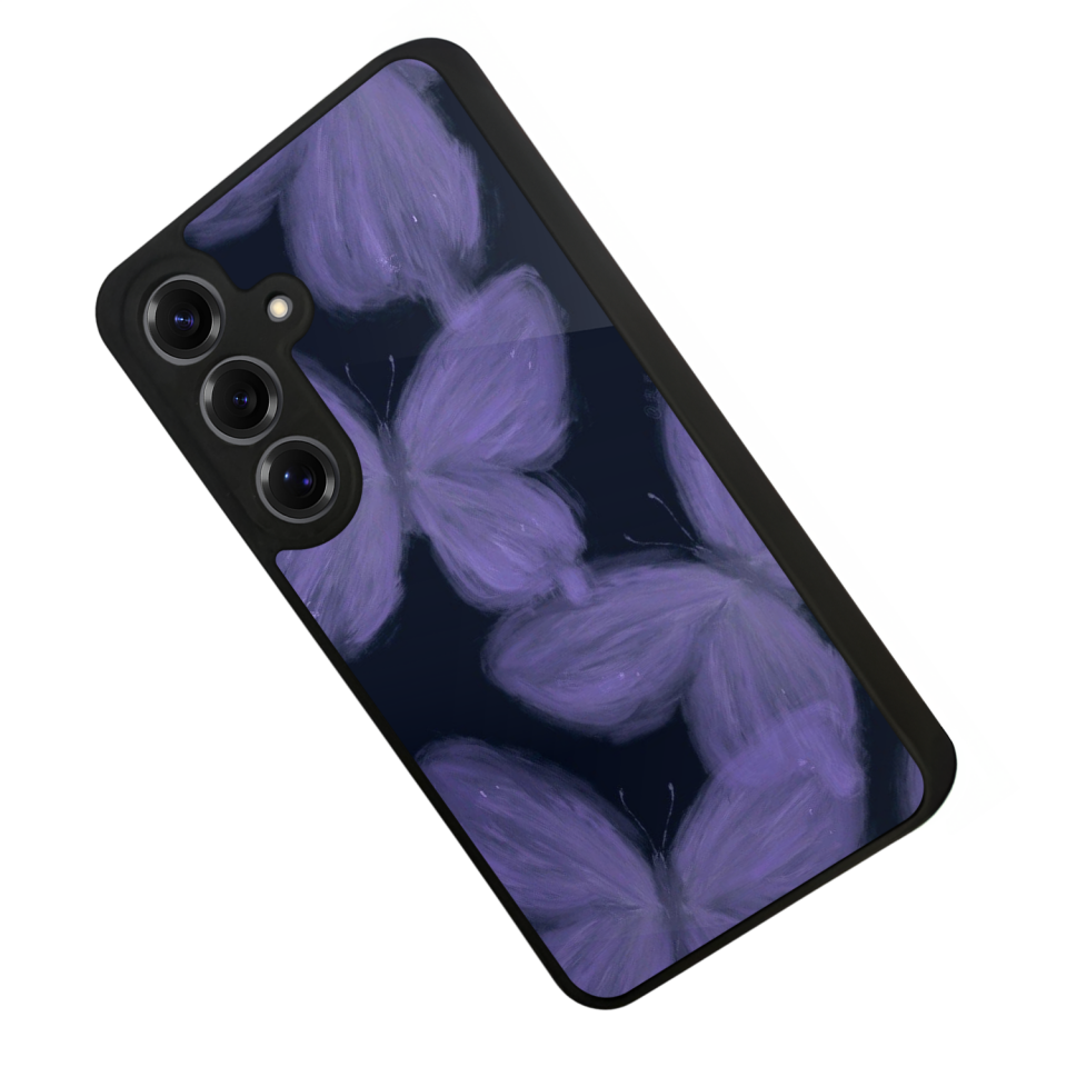 Samsung Galaxy S25 Uyumlu Kelebek Tasarımlı Glossy Premium Kılıf