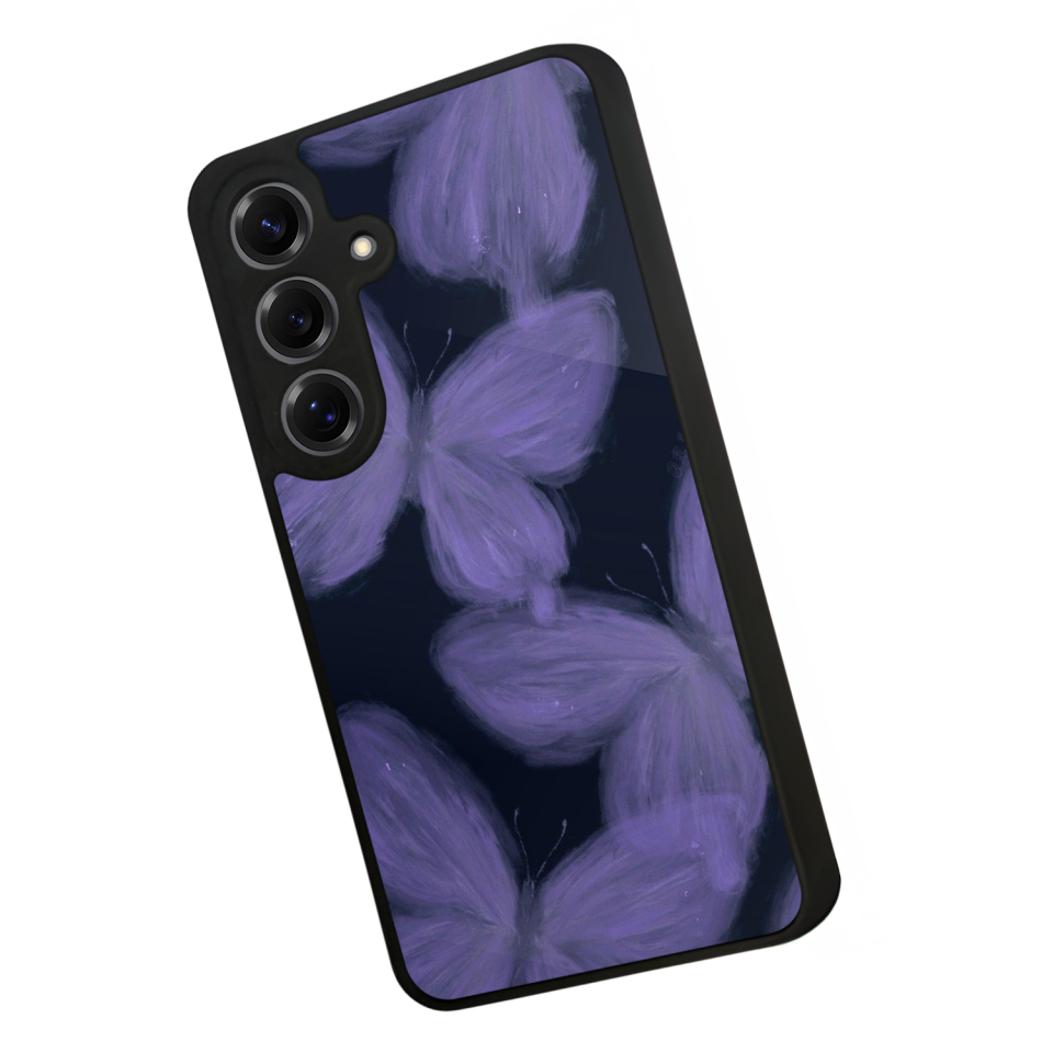 Samsung Galaxy S25 Uyumlu Kelebek Tasarımlı Glossy Premium Kılıf