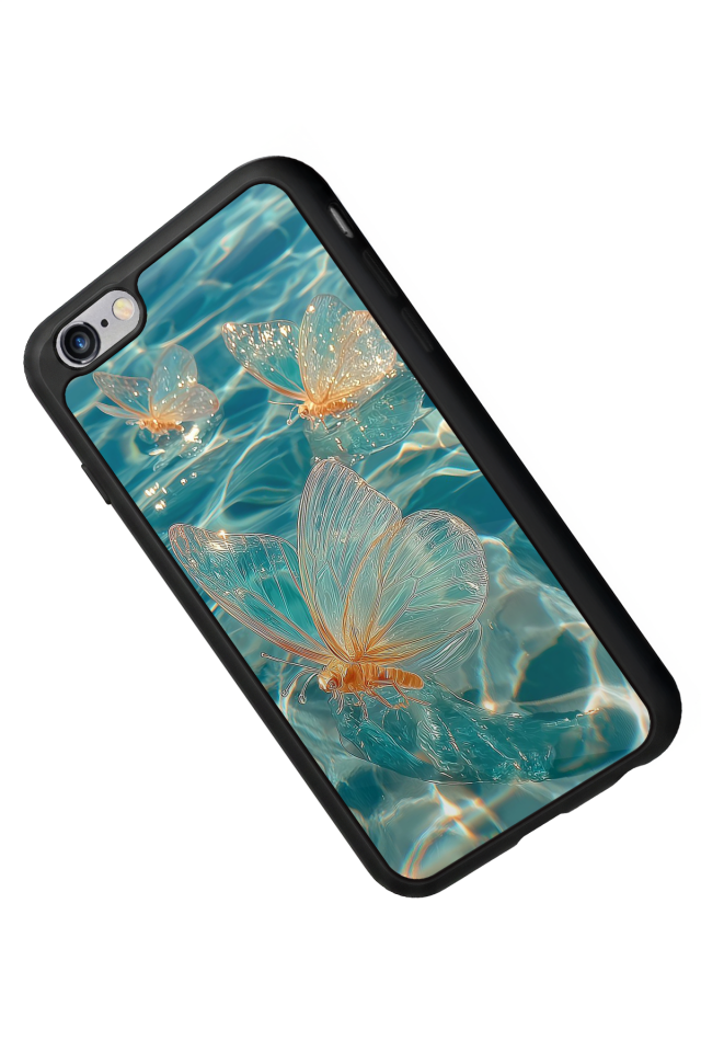 iPhone 6s Plus Uyumlu Kelebek Tasarımlı Glossy Premium Kılıf