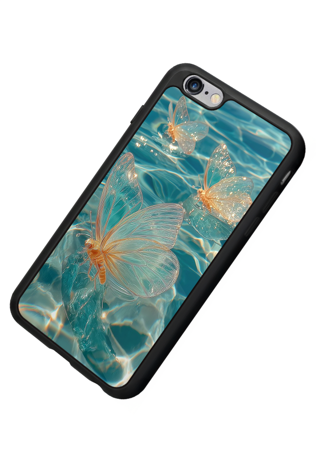 iPhone 6s Plus Uyumlu Kelebek Tasarımlı Glossy Premium Kılıf