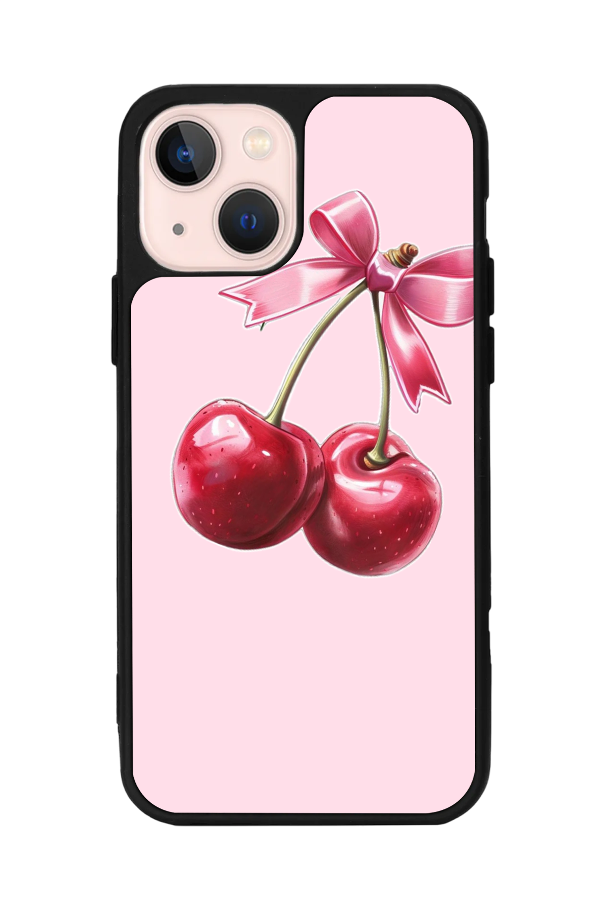 iPhone 14 Plus Uyumlu Kiraz Tasarımlı Glossy Premium Kılıf