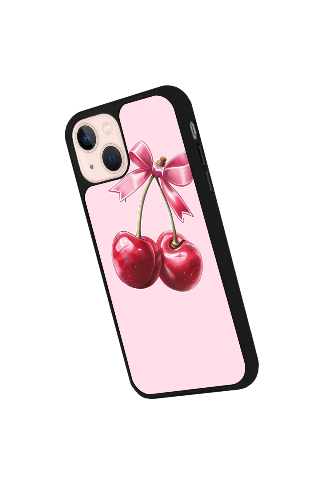 iPhone 14 Plus Uyumlu Kiraz Tasarımlı Glossy Premium Kılıf