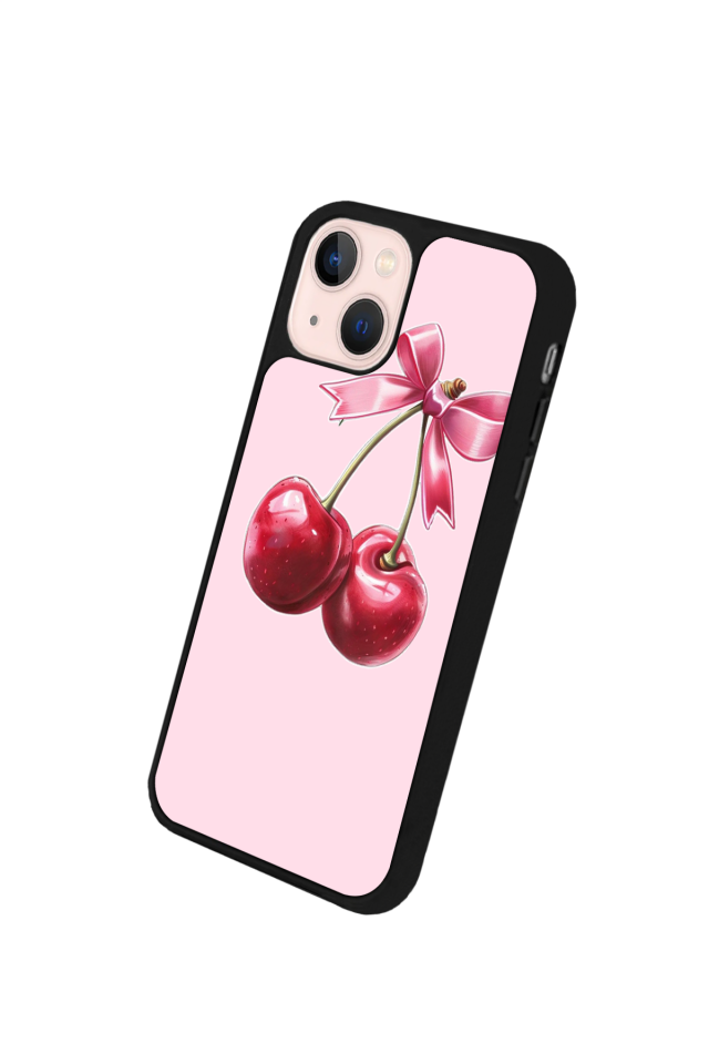 iPhone 14 Plus Uyumlu Kiraz Tasarımlı Glossy Premium Kılıf