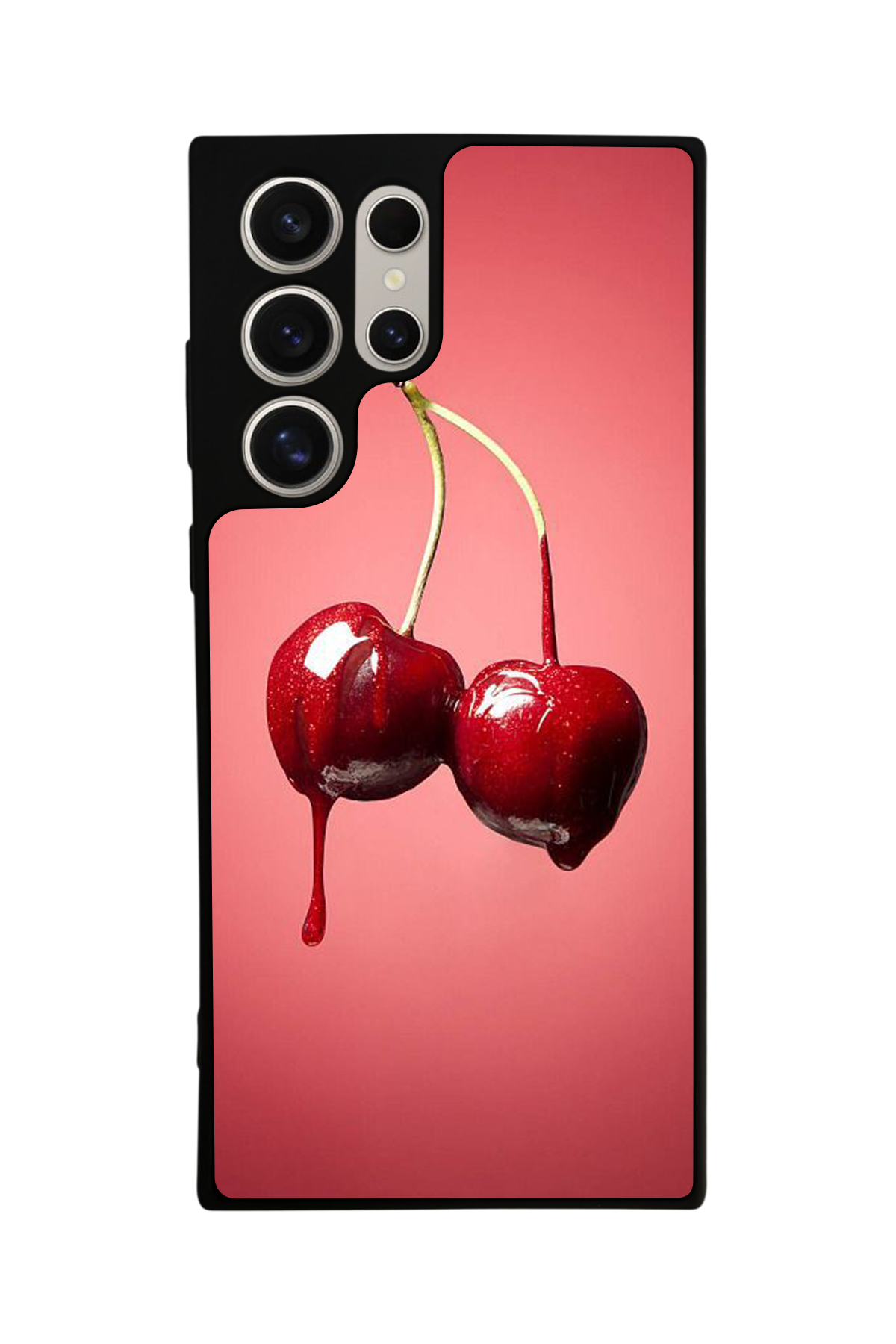 Samsung Galaxy S22 Ultra Uyumlu Kiraz Tasarımlı Glossy Premium Kılıf