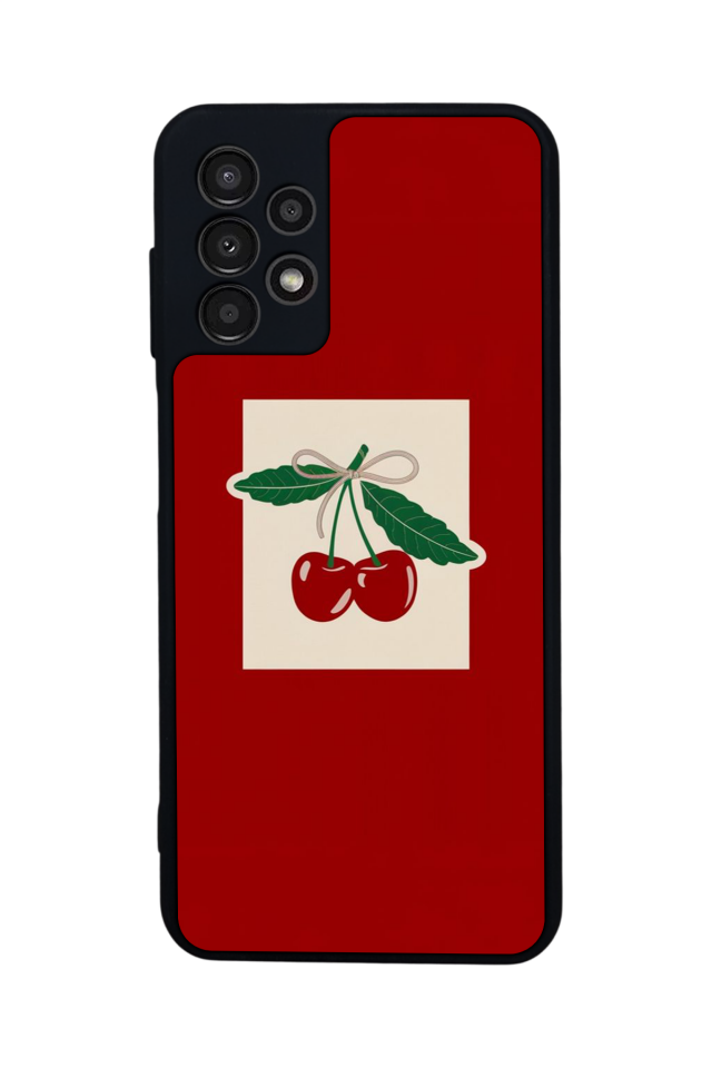 Samsung Galaxy A23 Uyumlu Kiraz Tasarımlı Glossy Premium Kılıf