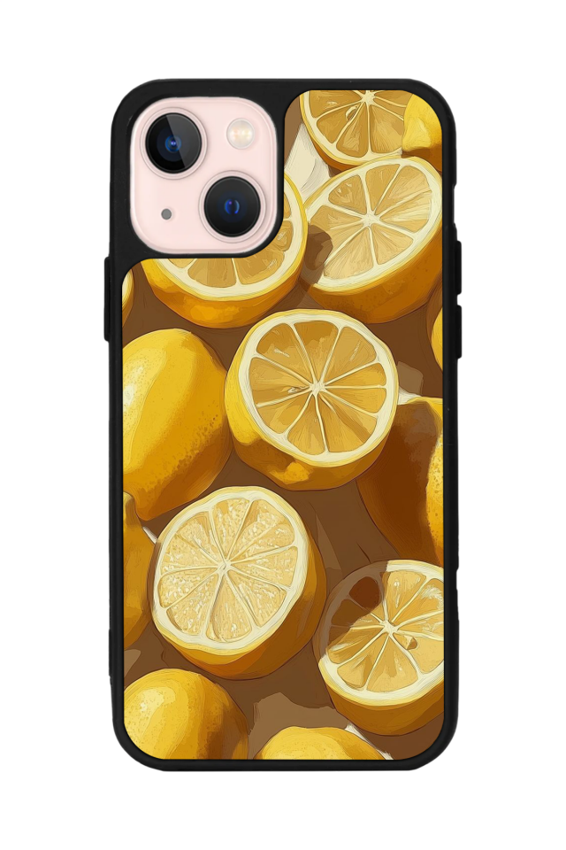iPhone 15 Uyumlu Limon Tasarımlı Glossy Premium Kılıf