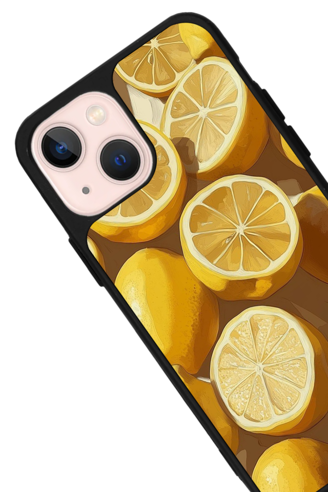 iPhone 15 Uyumlu Limon Tasarımlı Glossy Premium Kılıf
