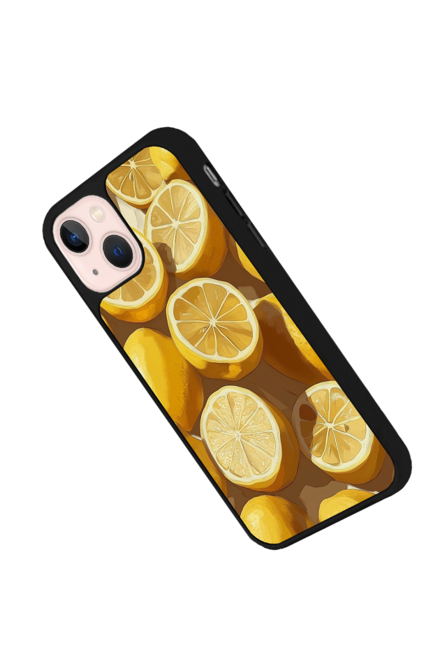 iPhone 15 Uyumlu Limon Tasarımlı Glossy Premium Kılıf